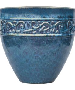 Cachepot Decoro Vortice Noble Belly Blu D50x47cm in Ceramica – Mega Collections