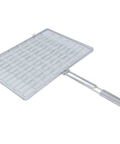 Griglia per Barbecue con Maniglia 41x28cm in Acciaio