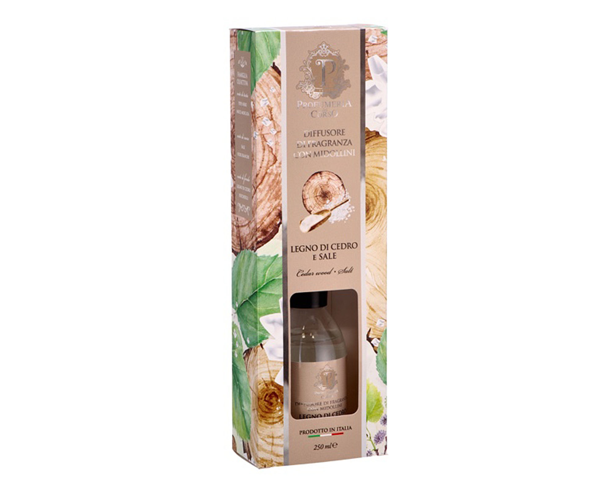 Diffusore di Fragranza con Midollini Legno di Cedro e Sale 250ml in Vetro - immagine 2