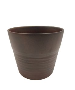 Cachepot Onda con Bordo Bronzo D22x19,5cm in Ceramica
